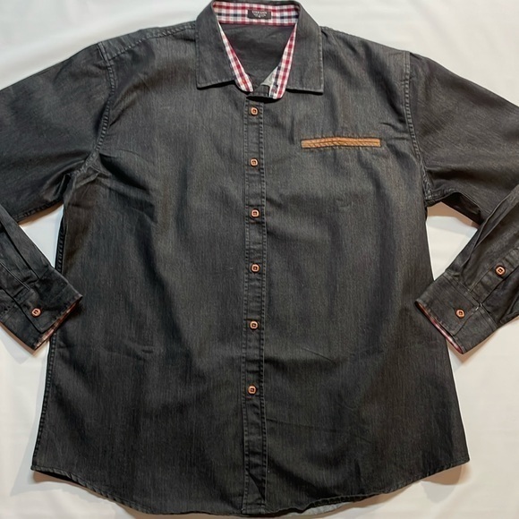 Coof Andy Men’s Casual Button Down Shirt Black Demin Size M - Picture 1 of 7
